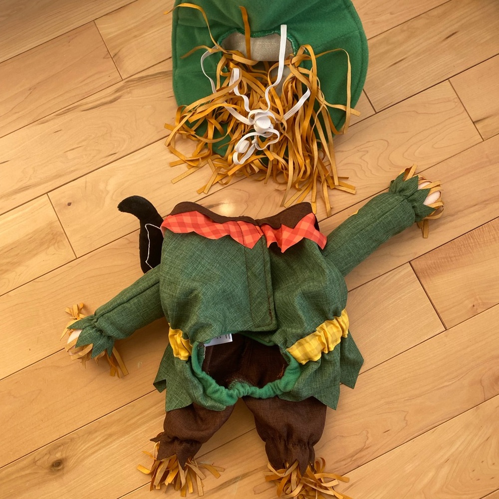 Dog Green and Brown Scarecrow Costume